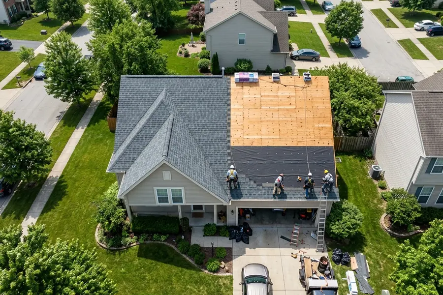 Beardman Building Services roof replacement in progress in Bradenton Beach
